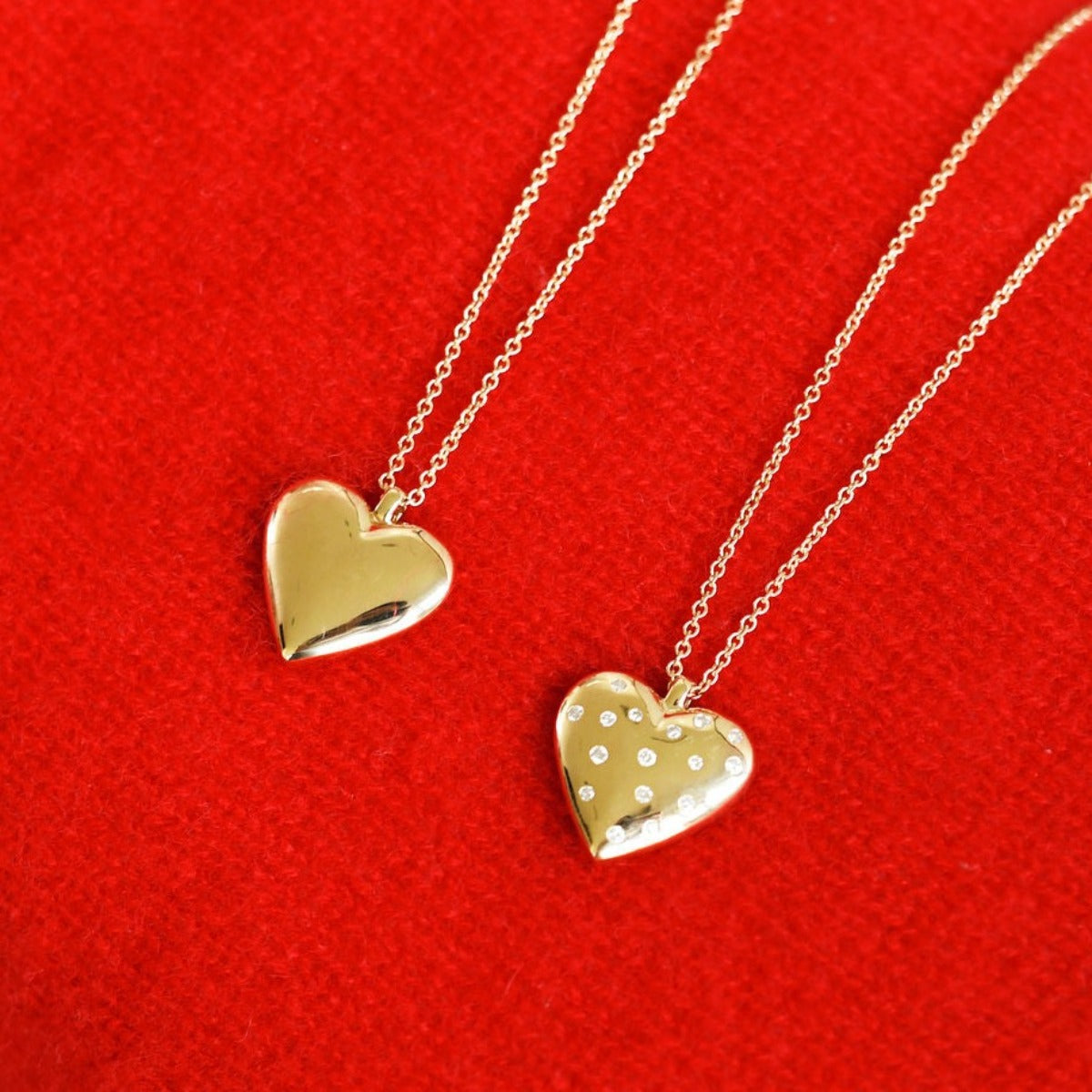 14K Yellow Gold Puff Heart Pendant Necklace – Jewelers Touch