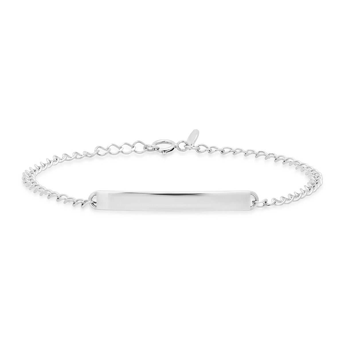 14K Solid White Gold ID Bracelet