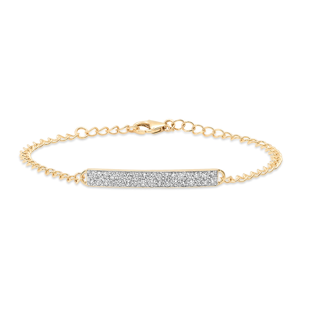 14K Yellow Gold Diamond ID Bracelet