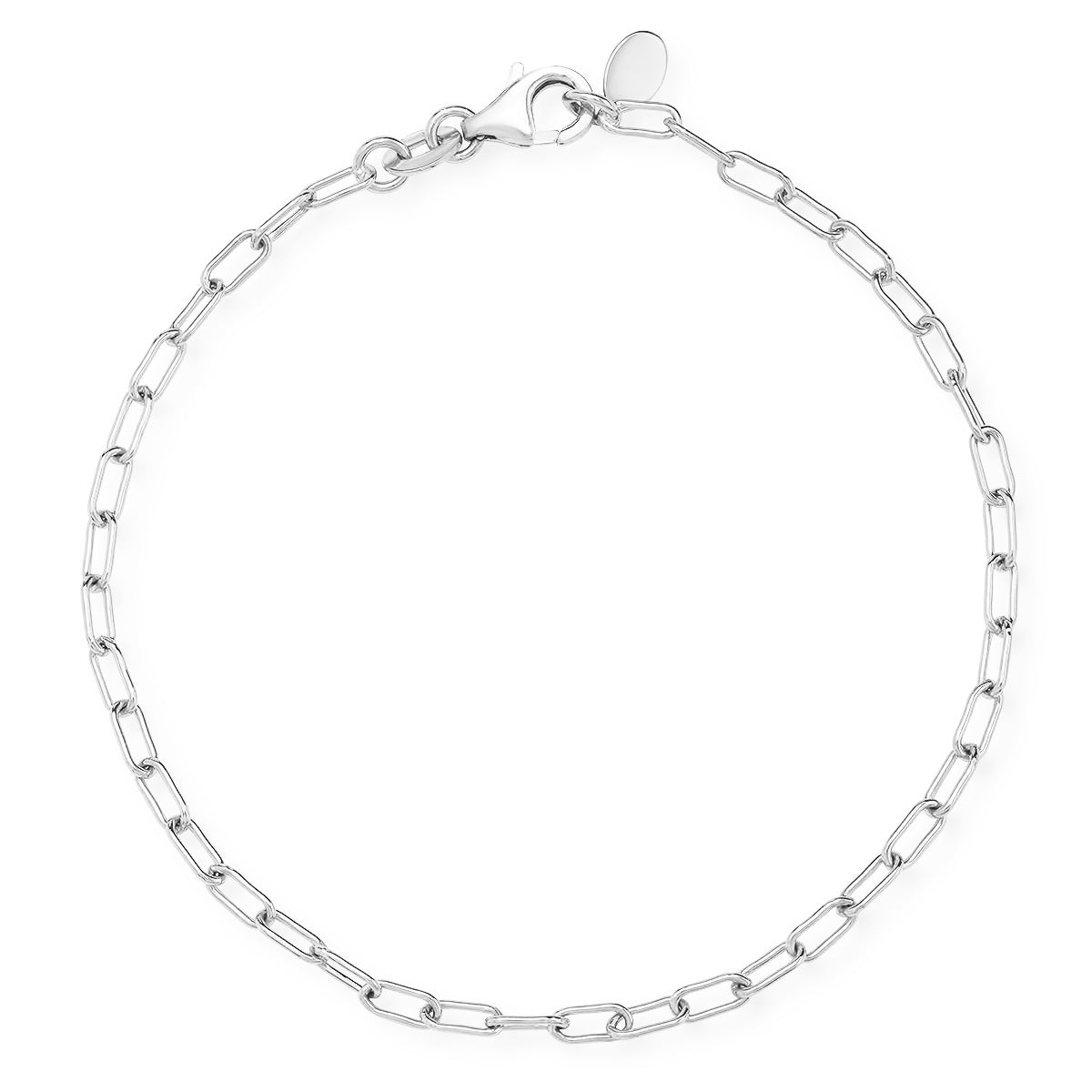 14K White Gold Chain Link Bracelet