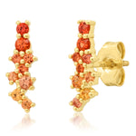 14K Yellow Gold Ombré Sunburst Studs