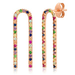 14K Rose Gold Multi Colored Magnet Earrings