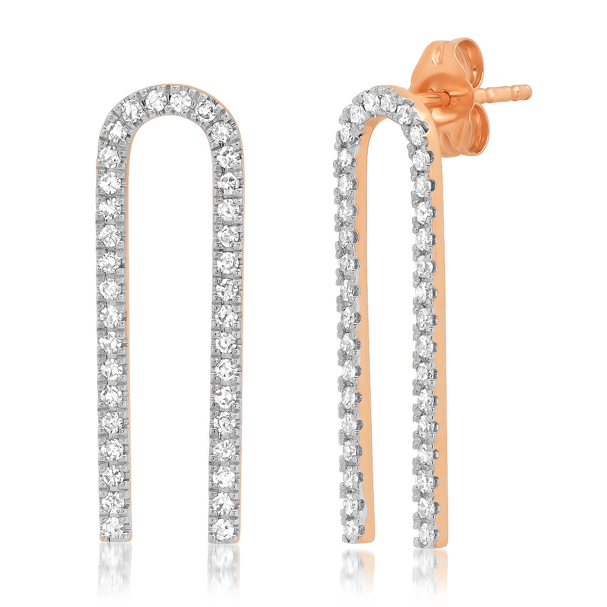 14K Rose Gold Diamond Magnet Earrings