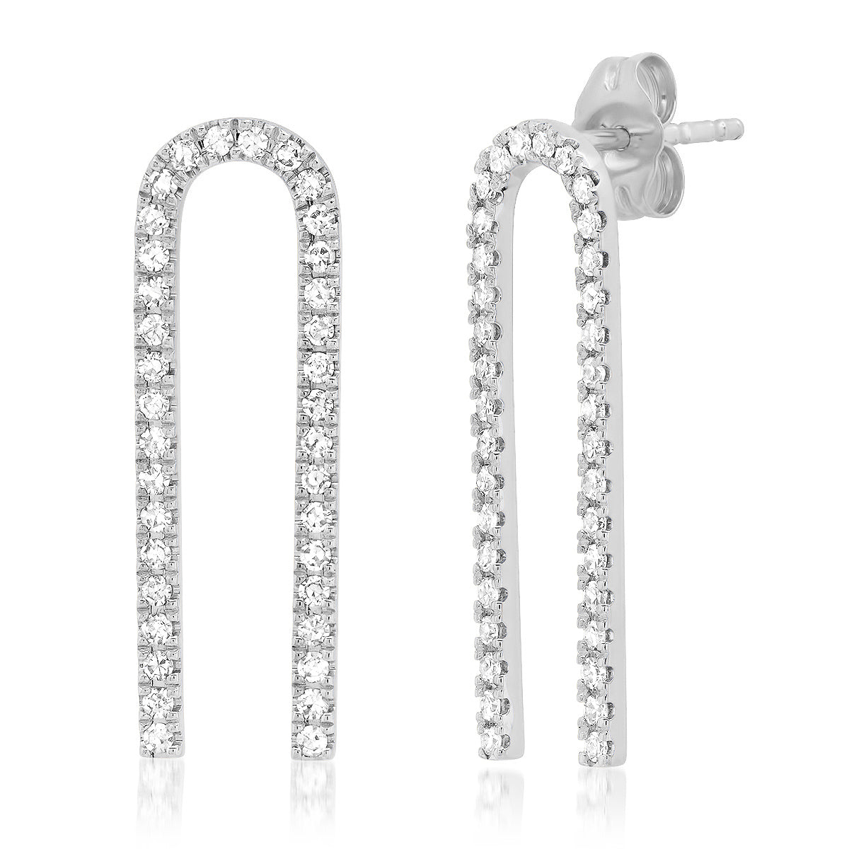 14K White Gold Diamond Magnet Earrings