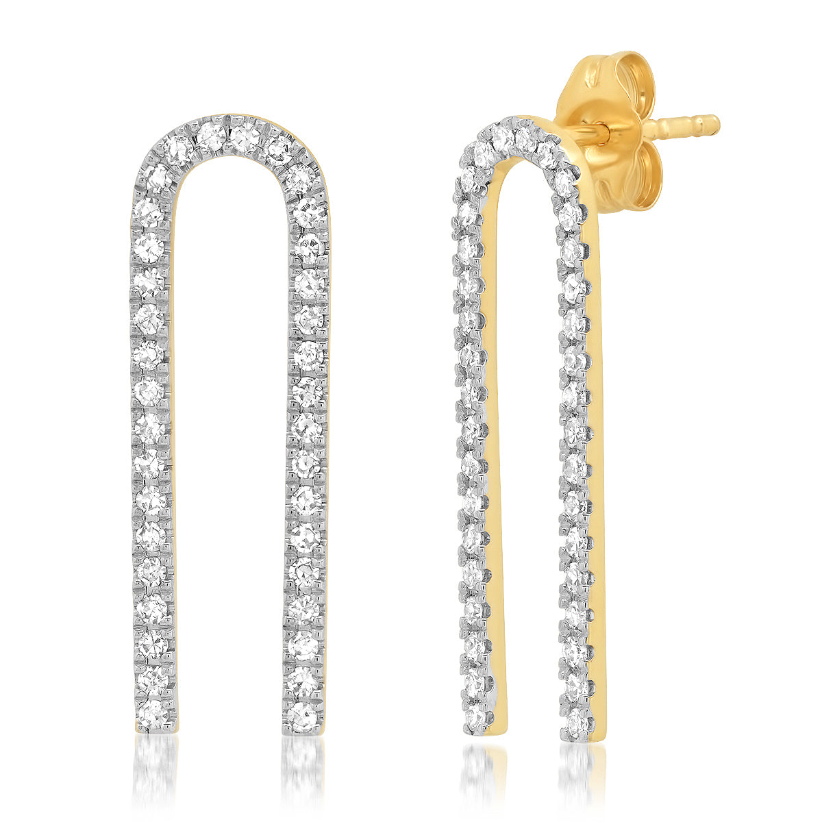 14K Yellow Gold Diamond Magnet Earrings