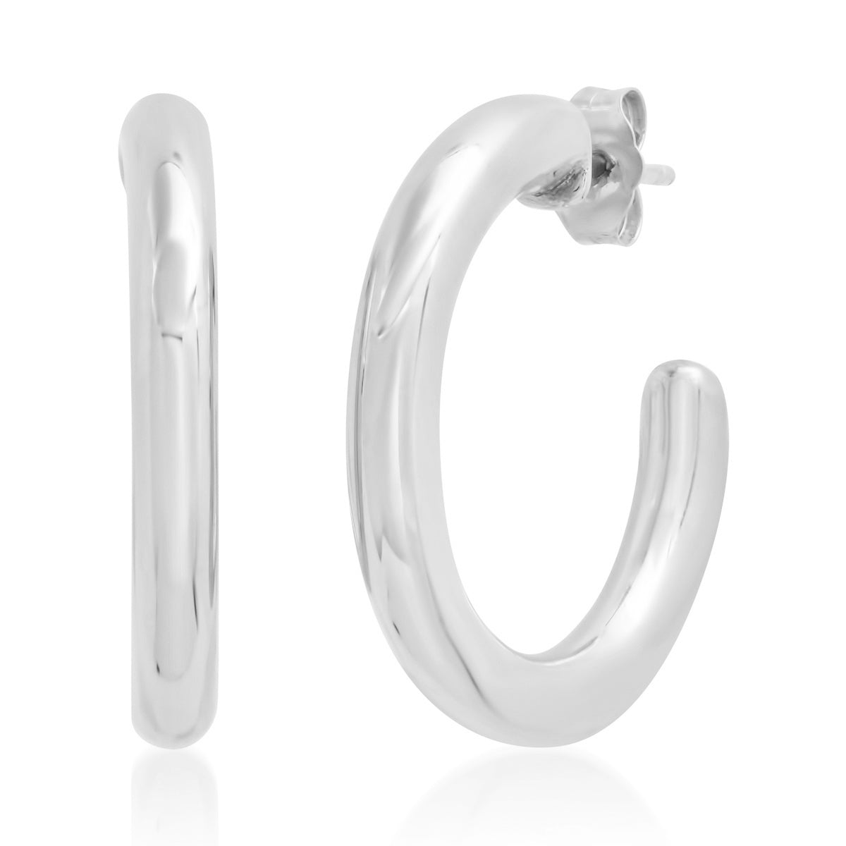 14K White Gold Party Hoops