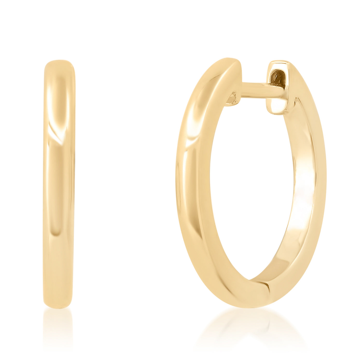 14K Yellow Gold Medium Gold Huggies 