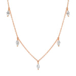 14K Rose Gold Diamond Marquise Sun Ray Necklace