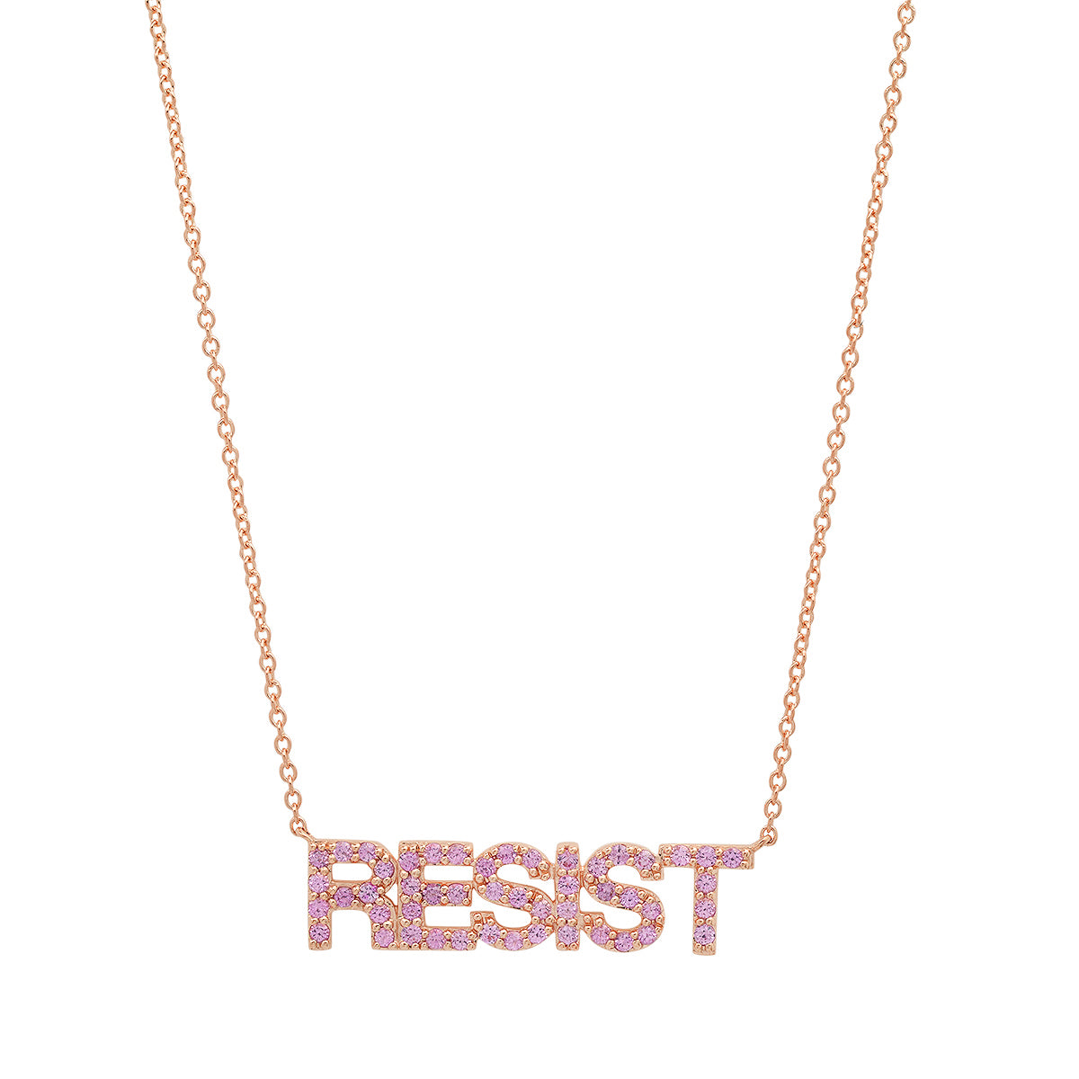 14K Rose Gold Pink Sapphire Resist Necklace