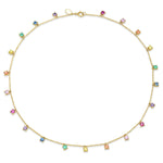 14K Yellow Gold Infinite Rainbow Charm Necklace