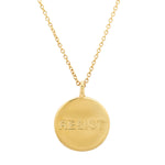 14K Yellow Gold Engraved Resist Pendant Necklace
