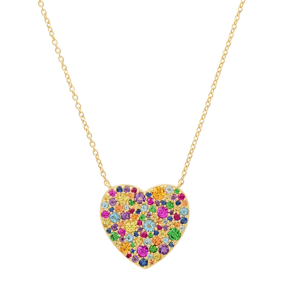 Classic Multi Colored Heart Necklace- Eriness Jewelry