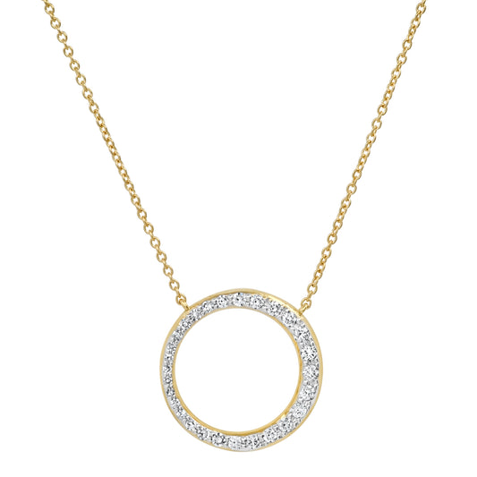 14K Yellow Gold Asymmetrical Diamond Loop Necklace