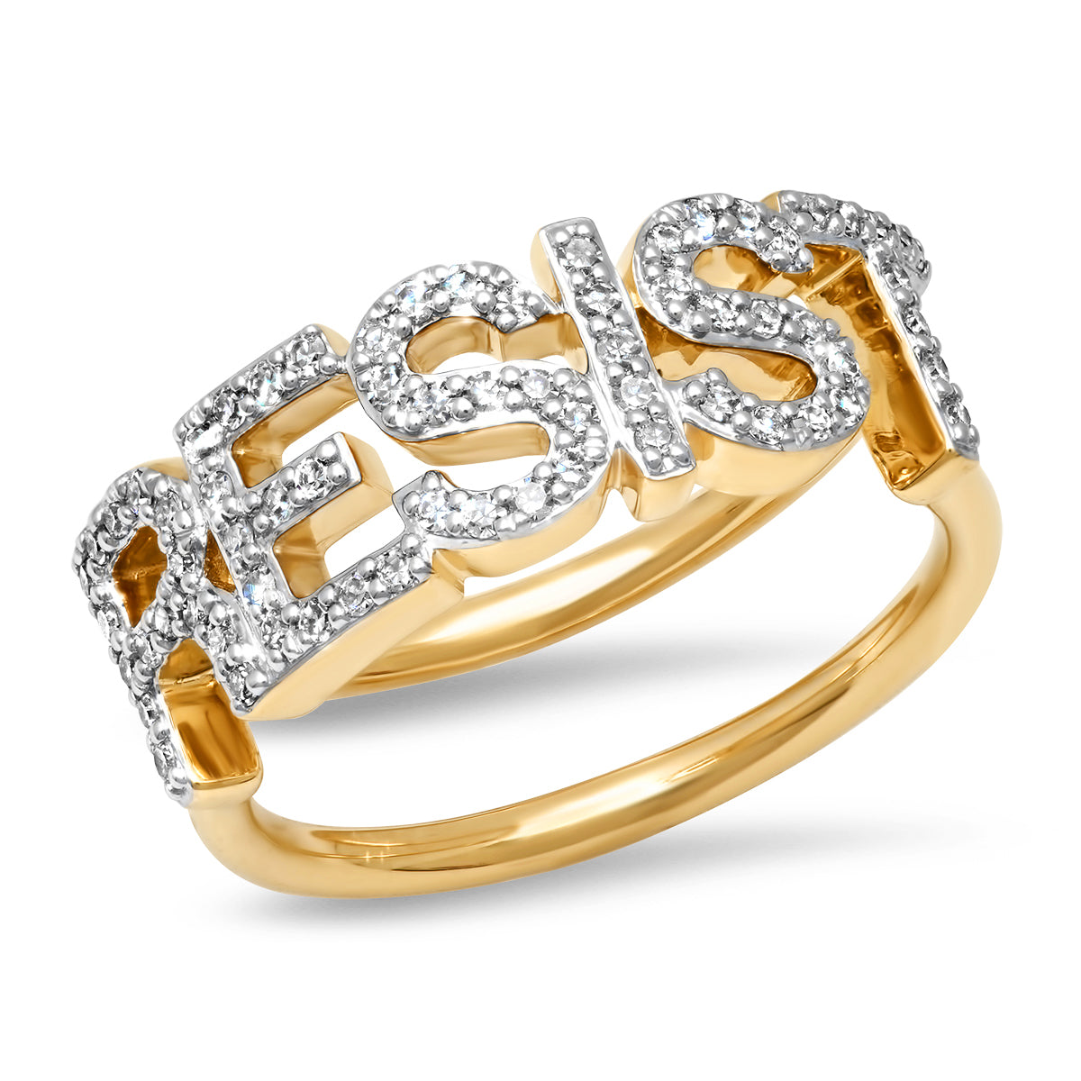 14K Yellow Gold Diamond Resist Ring