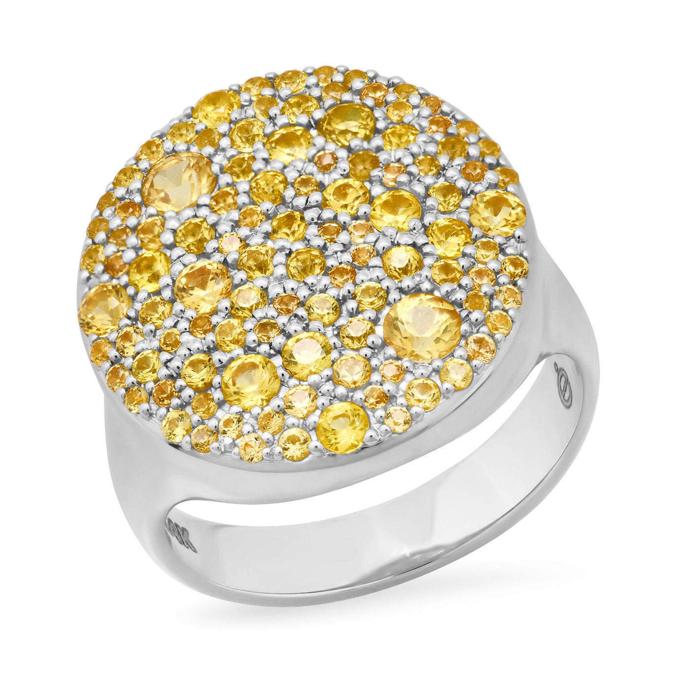 14K White Gold Yellow Sapphire Sunshine Ring