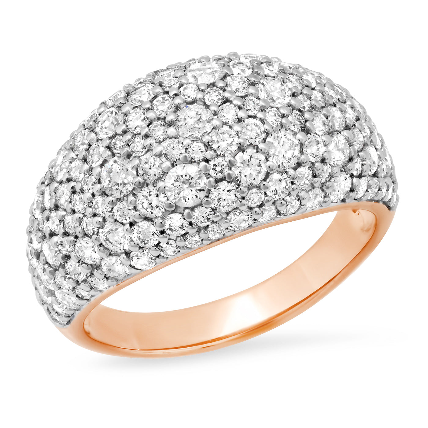 14K Rose Gold Diamond Sunburst Cocktail Ring