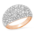 14K Rose Gold Diamond Sunburst Cocktail Ring