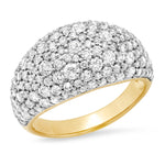 14K Yellow Gold Diamond Sunburst Cocktail Ring