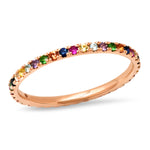14K Rose Gold Multi Colored Eternity Band