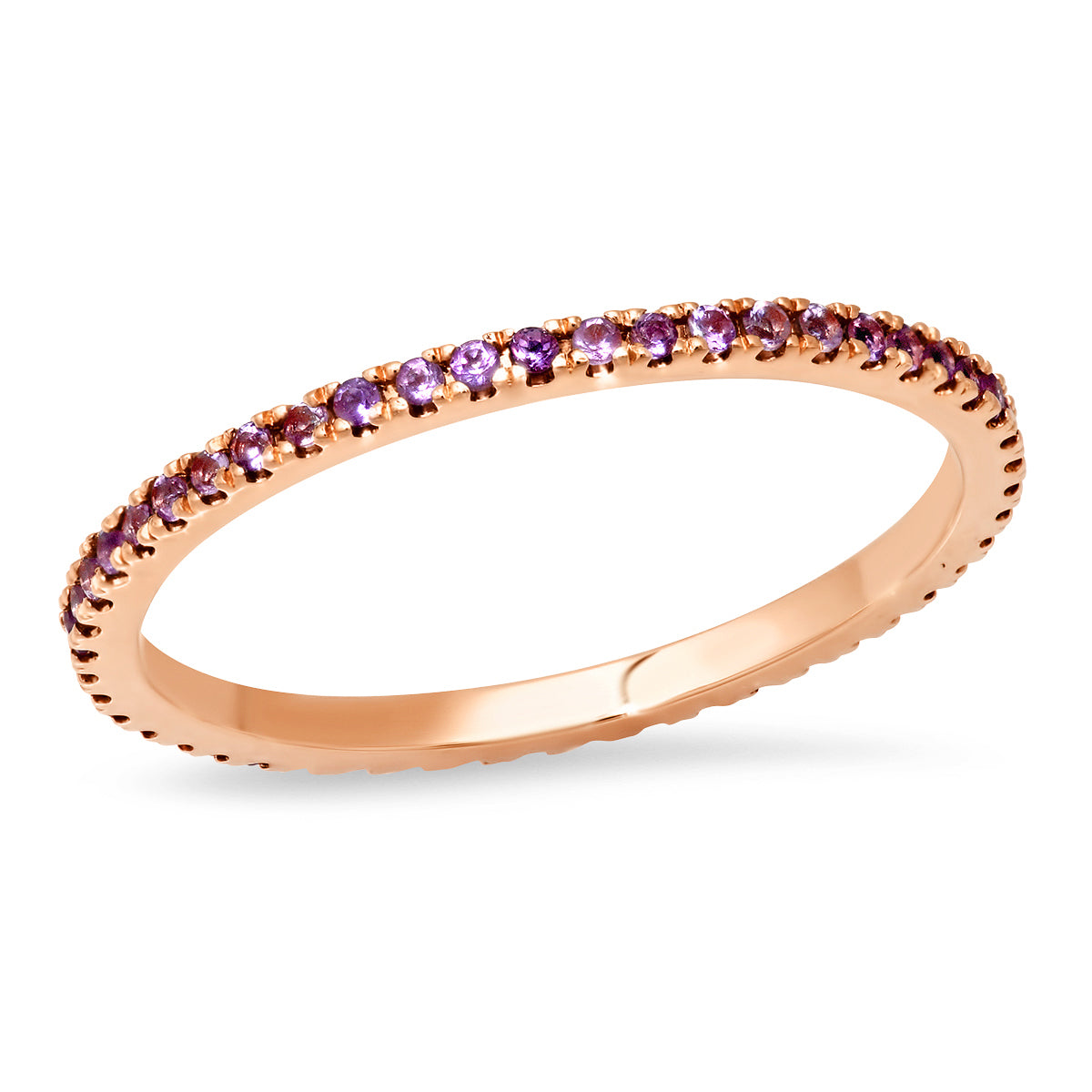 14K Rose Gold Amethyst Eternity Band