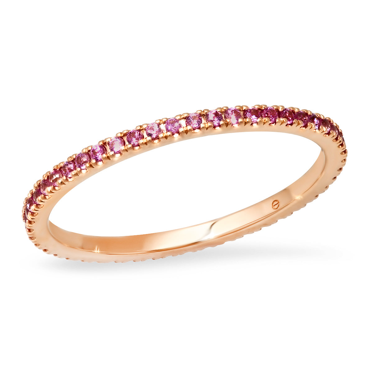 14K Rose Gold Pink Sapphire Eternity Band