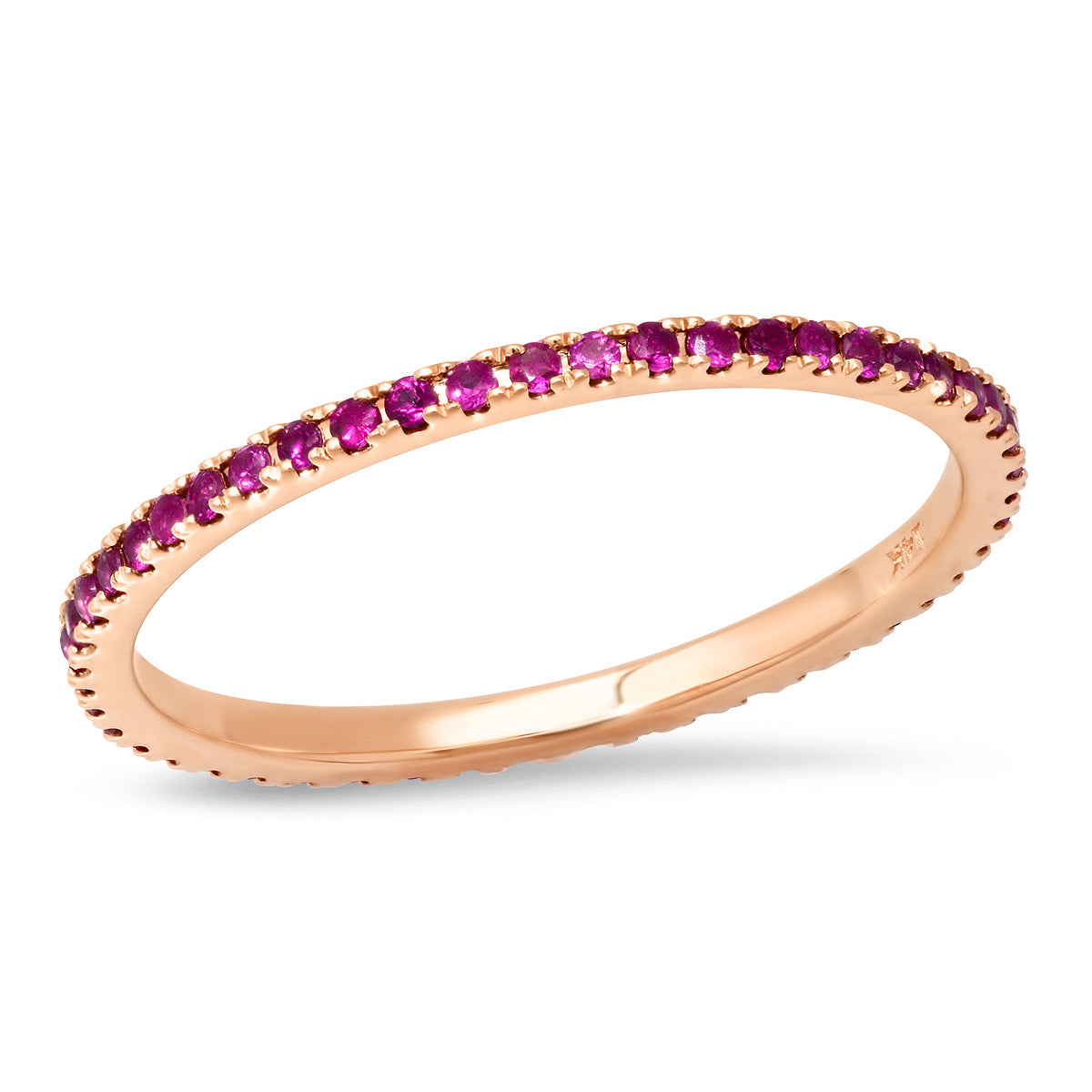 14K Rose Gold Ruby Eternity Band