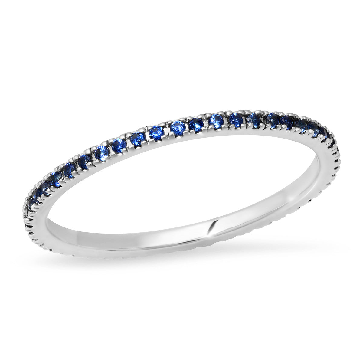 14K White Gold Blue Sapphire Eternity Band