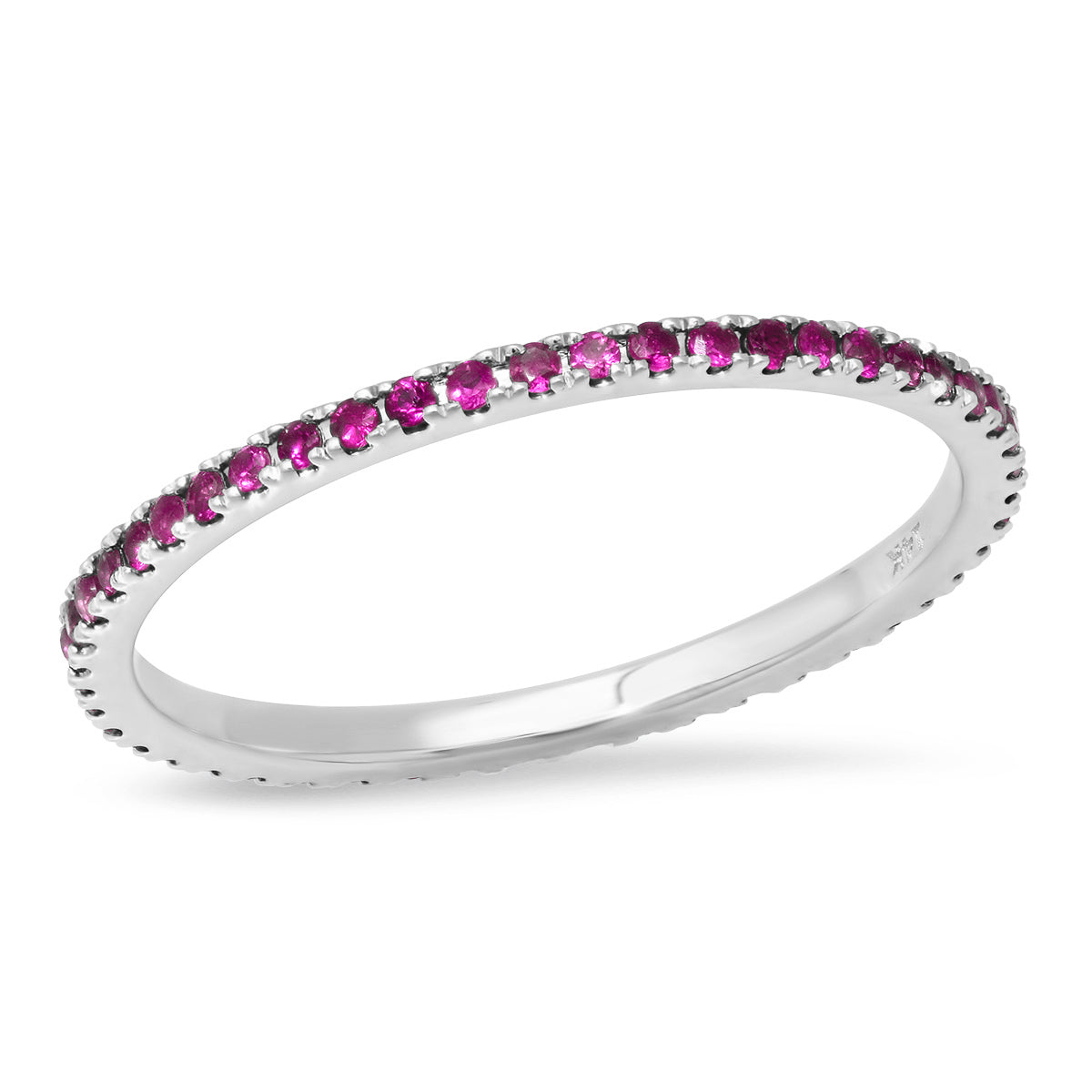 14K White Gold Ruby Eternity Band