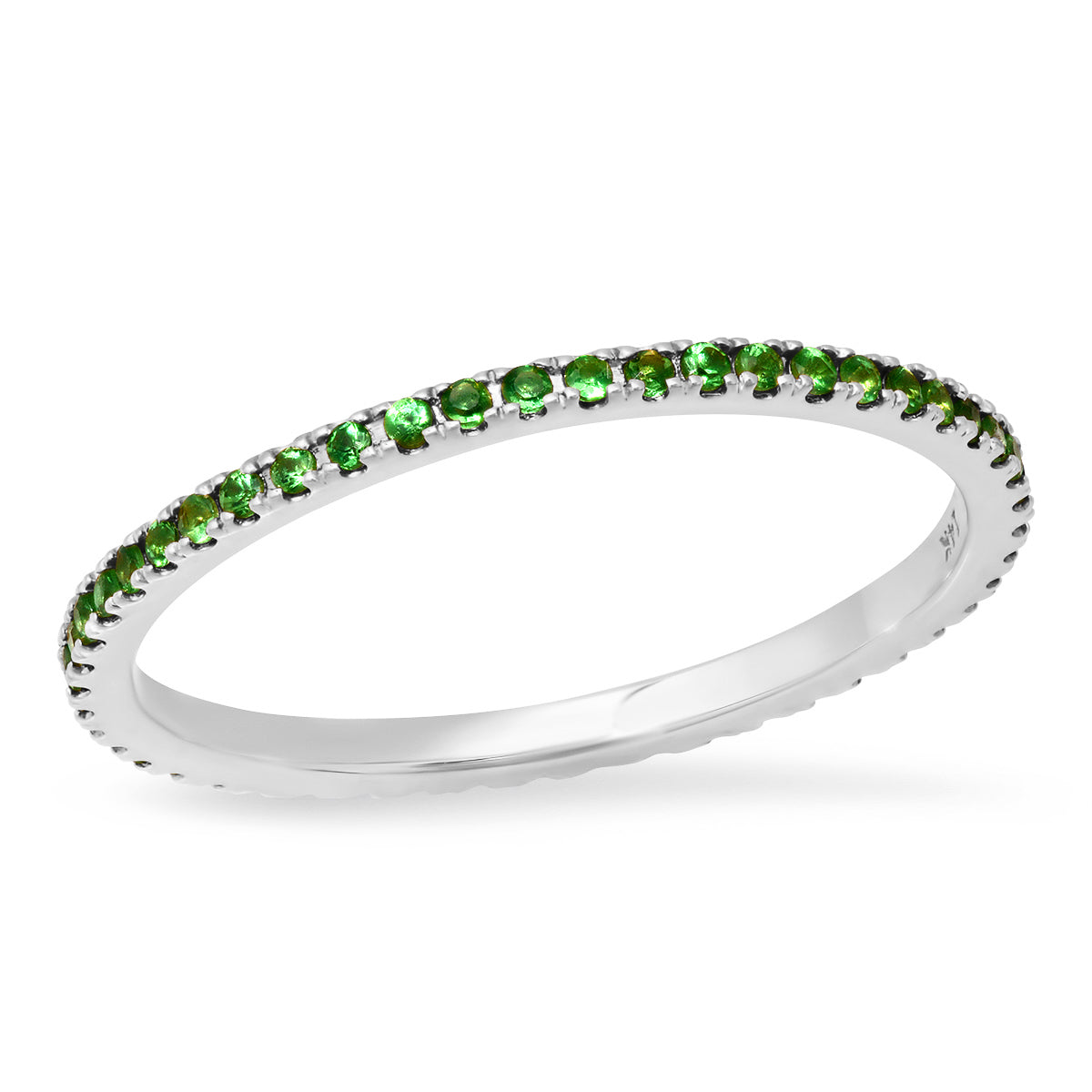 14K White Gold Tsavorite Eternity Band