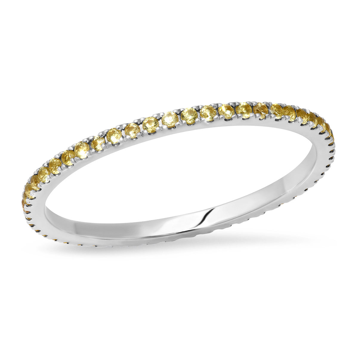 14K White Gold Yellow Sapphire Eternity Band