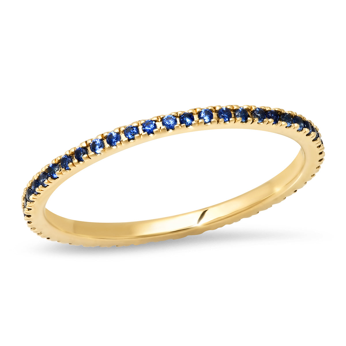 14K Yellow Gold Blue Sapphire Eternity Band