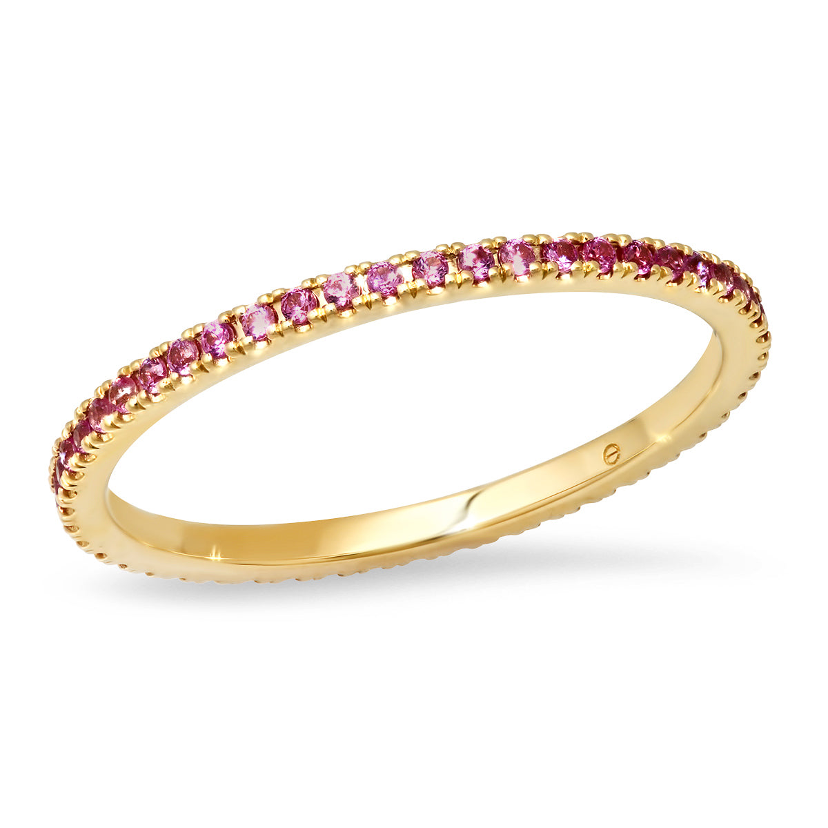 14K Yellow Gold Pink Sapphire Eternity Band