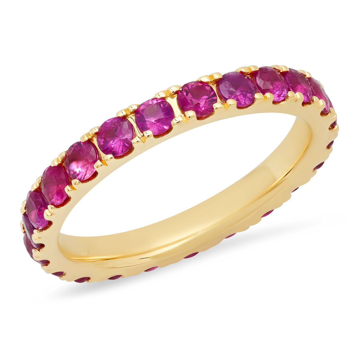 14K Yellow Gold Large Ruby Eternity Band