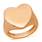 14K Rose Gold Solid Gold Heart Signet Ring