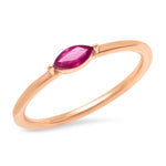 14K Rose Gold Ruby Marquise Ring