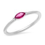 14K White Gold Ruby Marquise Ring