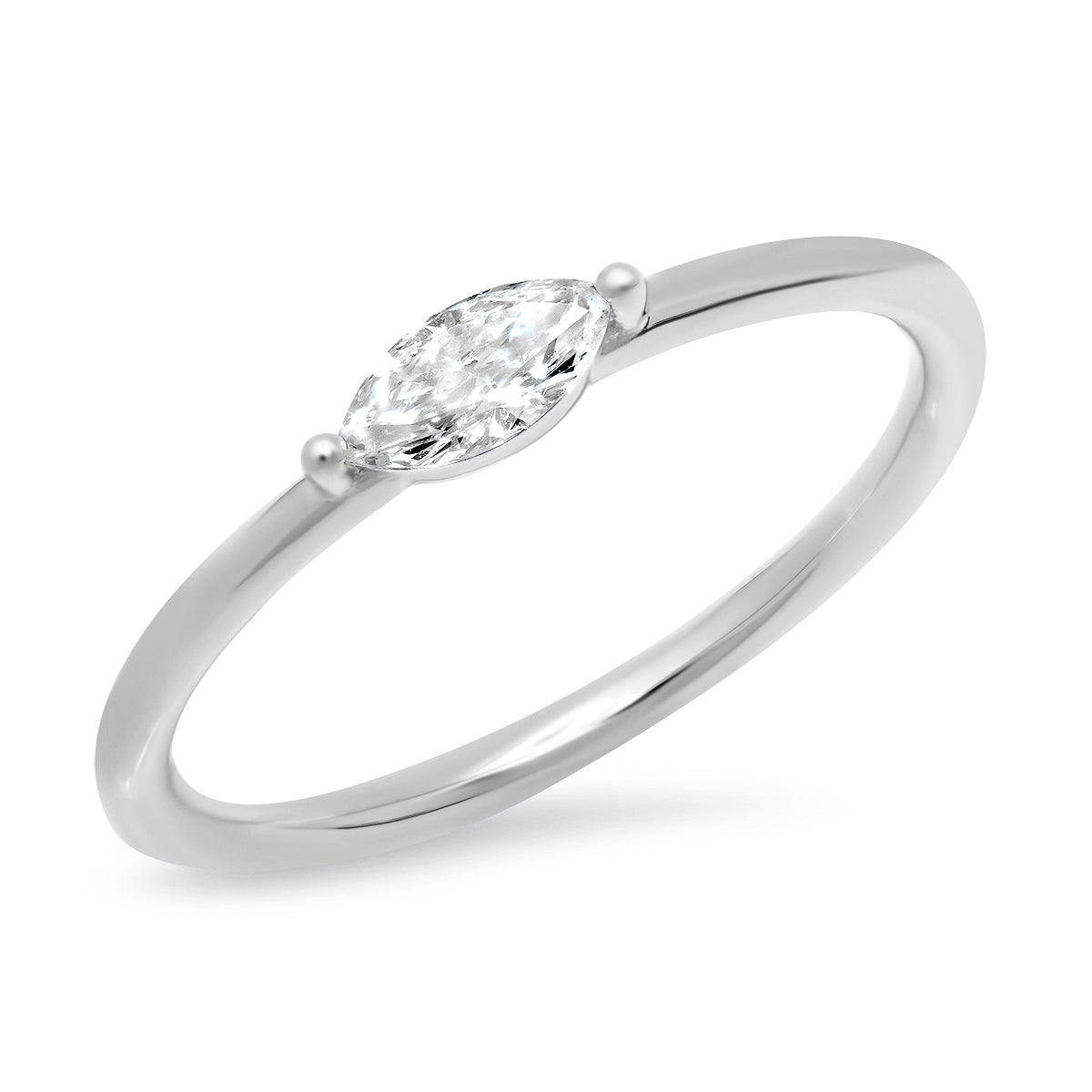 14K White Gold Diamond Marquise Ring