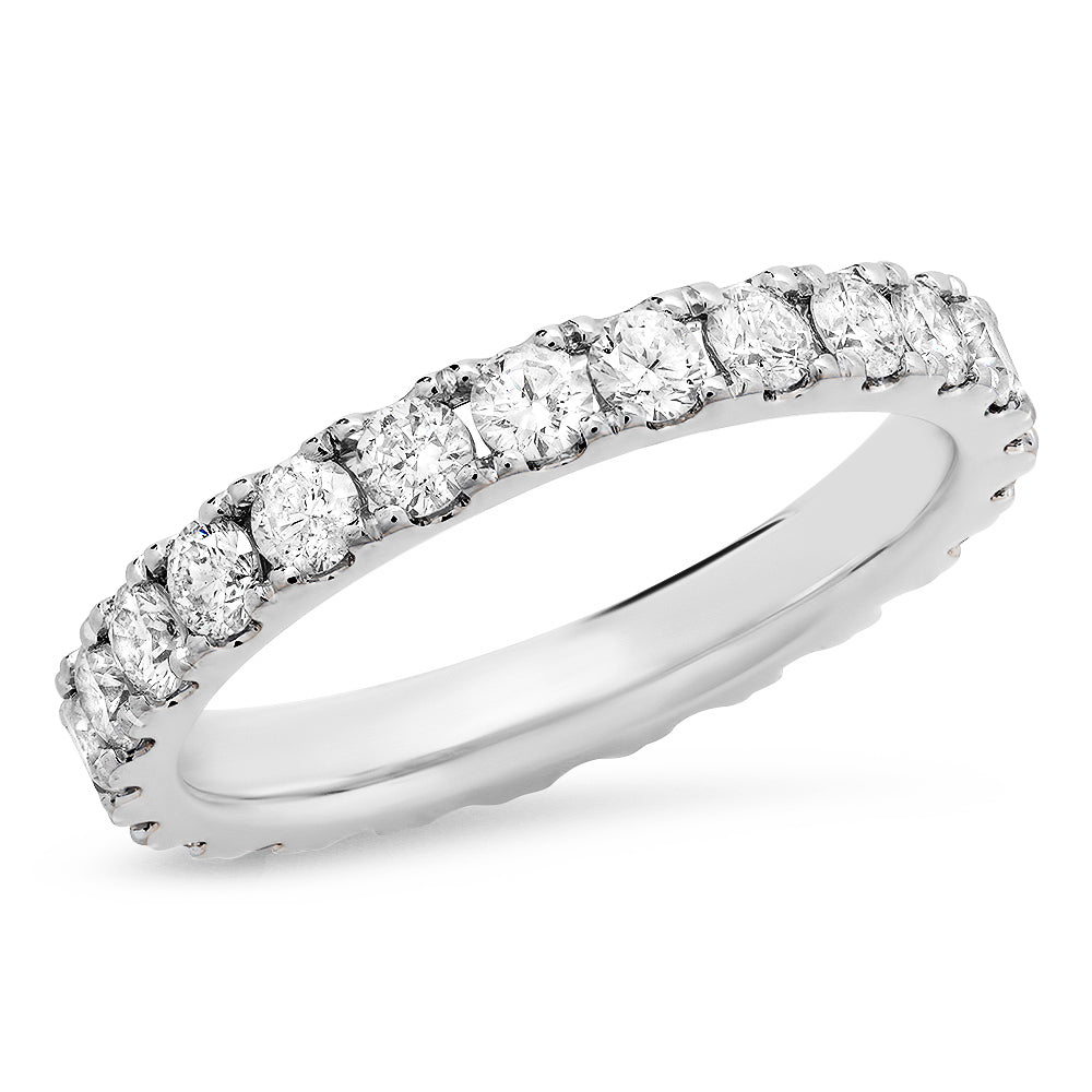 14K White Gold Large Diamond Eternity Band