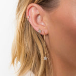 Diamond Star Charm Wire Earrings
